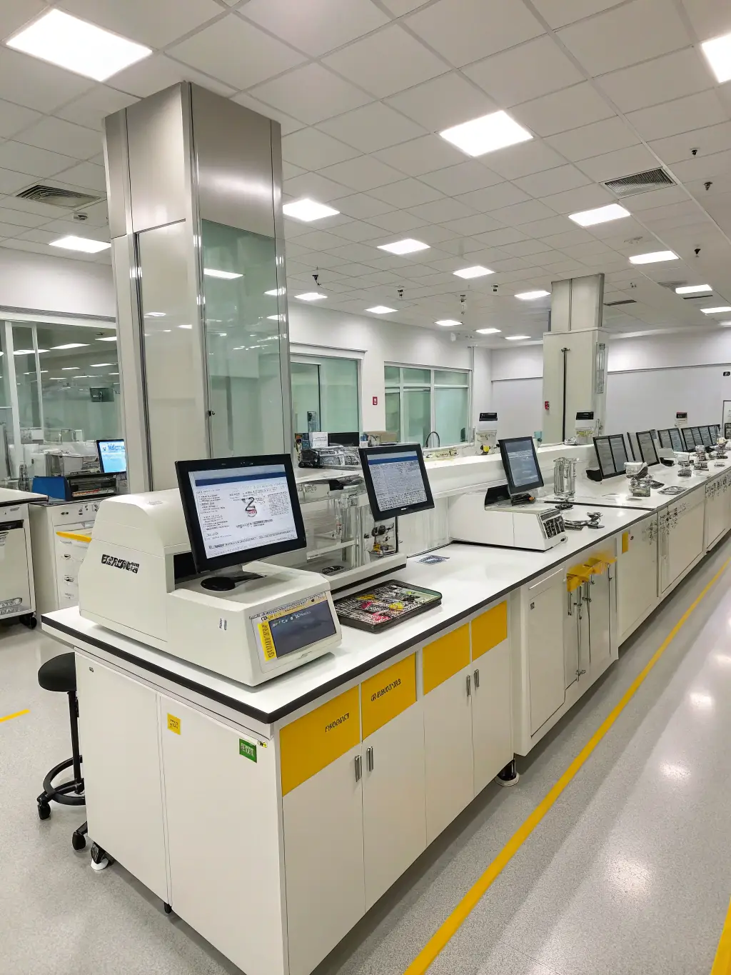 Researchers in a lab setting, working on innovative tools and technologies to enhance food safety and traceability.