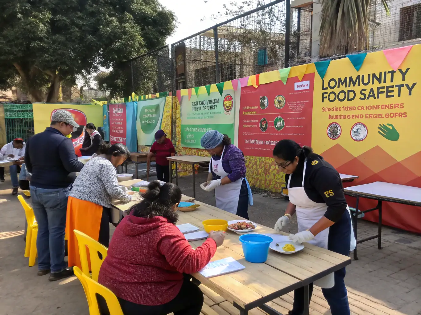 A community workshop where participants learn about food safety practices and regulations, fostering engagement and knowledge sharing.