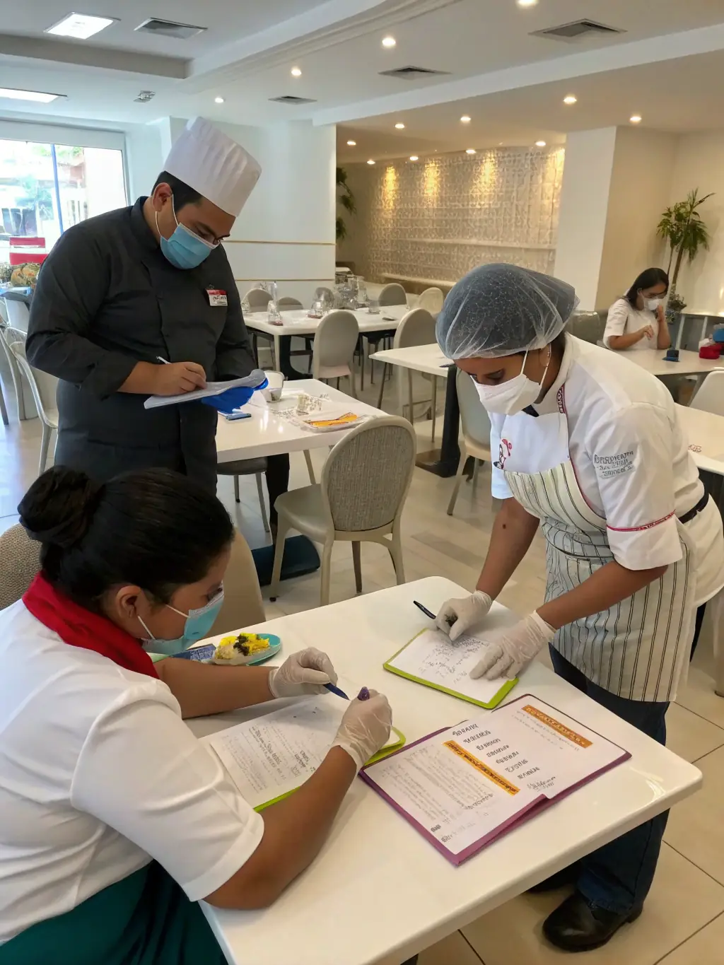 A group of diverse food safety professionals participating in a FOODPRO Academy training session, focusing on international food safety standards.
